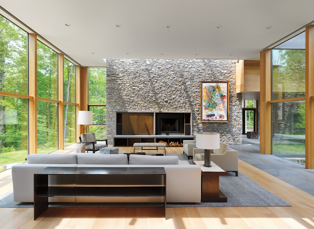 Stone Wall Design For Living Room