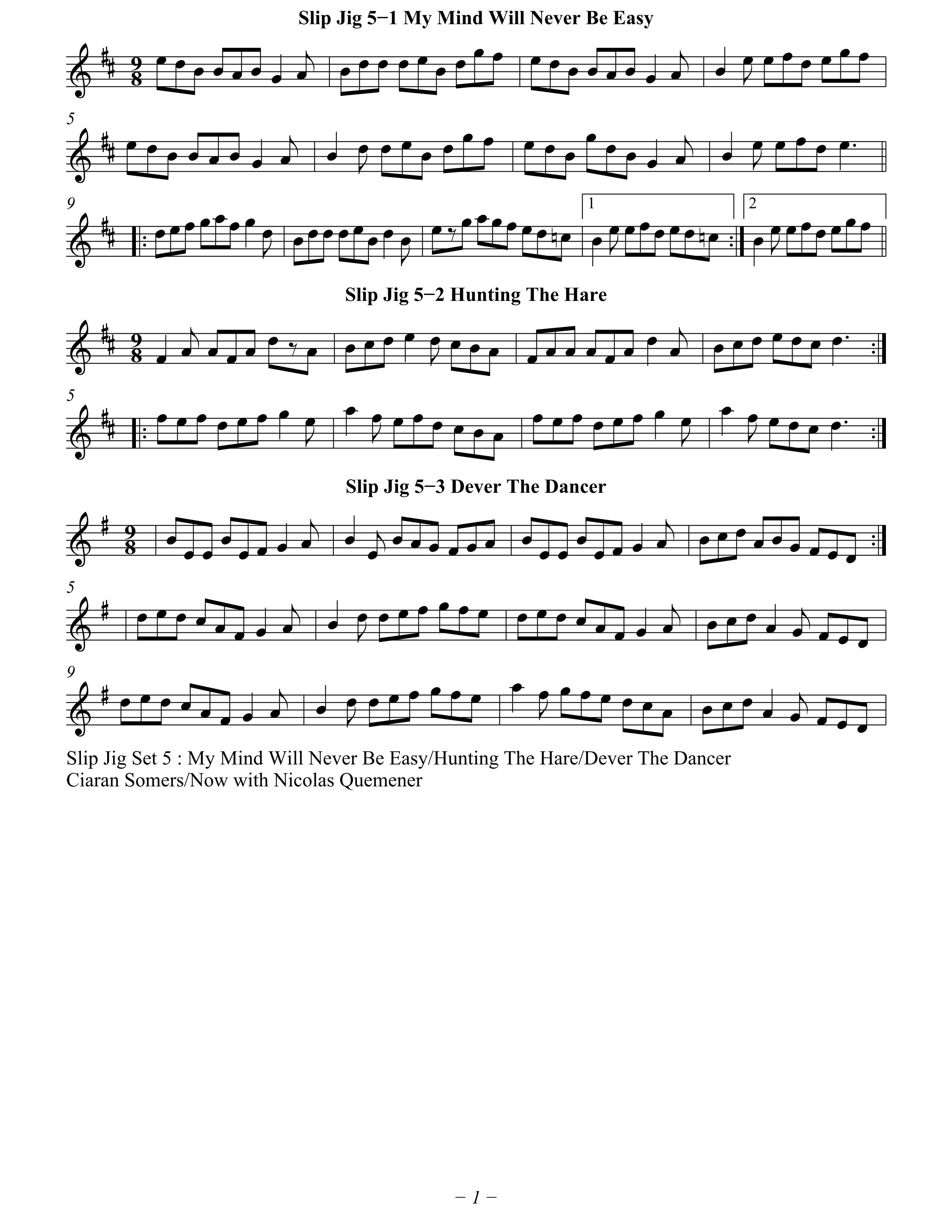 [Tunes] Slip Jig Set5 My Mind Will Never Be Easy/ Hunting The Hare