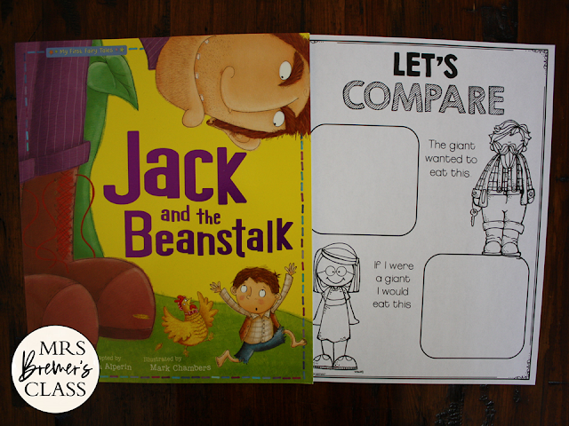 Jack and the Beanstalk Fairy Tales activities unit with Common Core literacy companion activities for First Grade and Second Grade