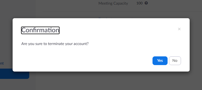 Eliminar cuenta de Zoom de forma permanente