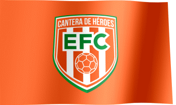 The waving flag of Envigado F.C. with the logo (Animated GIF)