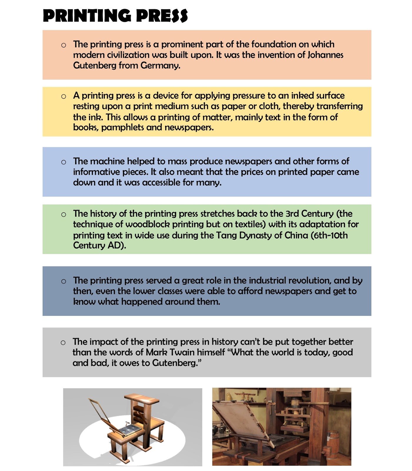 INVENTION vs. INVENTOR/ PRINTING PRESS/ M.V