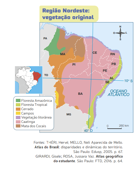 Blog de Geografia: Mapa - Região Nordeste: vegetação original