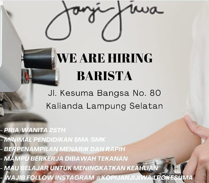 Lowongan Kerja BARISTA Janji Jiwa Oktober 2020