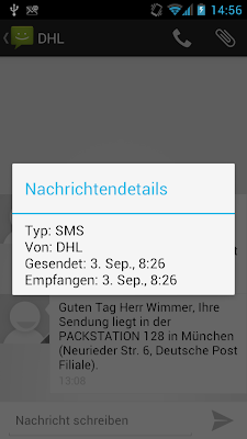 1. Nachricht auf einer Dating-Seite
