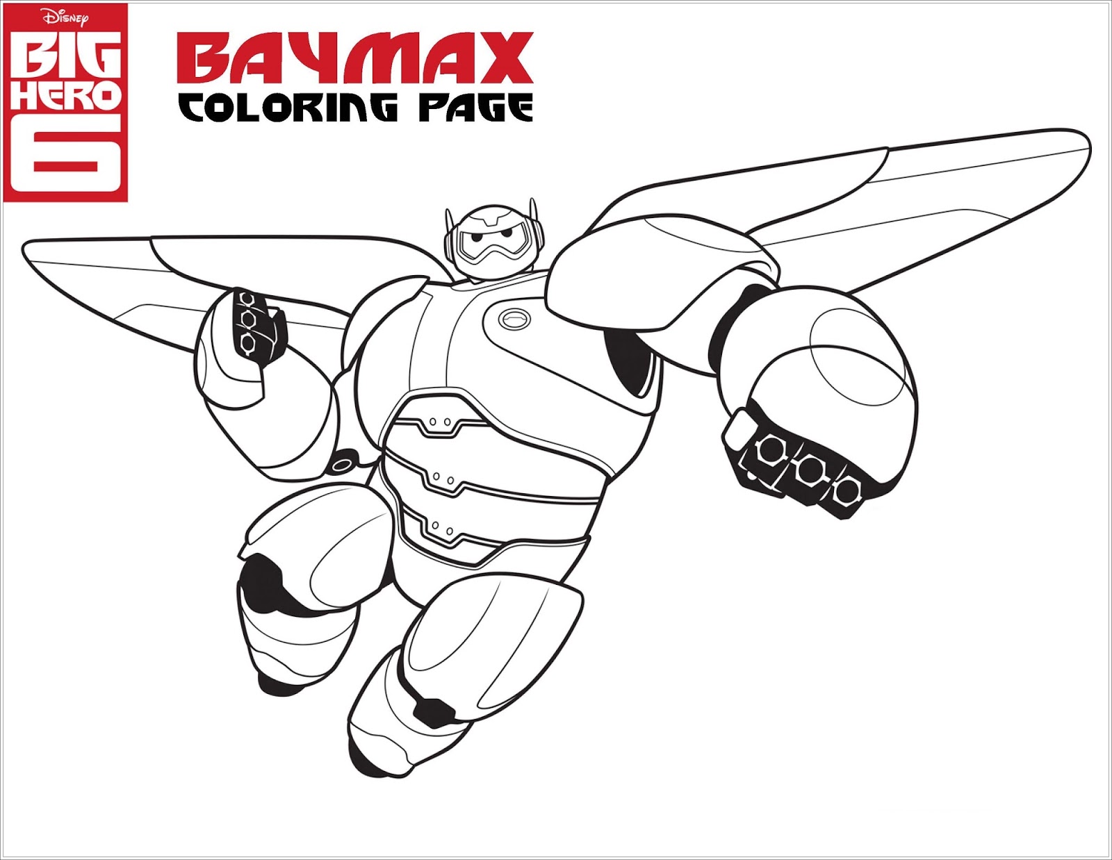 Ausmalbilder zum Ausdrucken: Ausmalbilder von Baymax Disney Big Hero 6