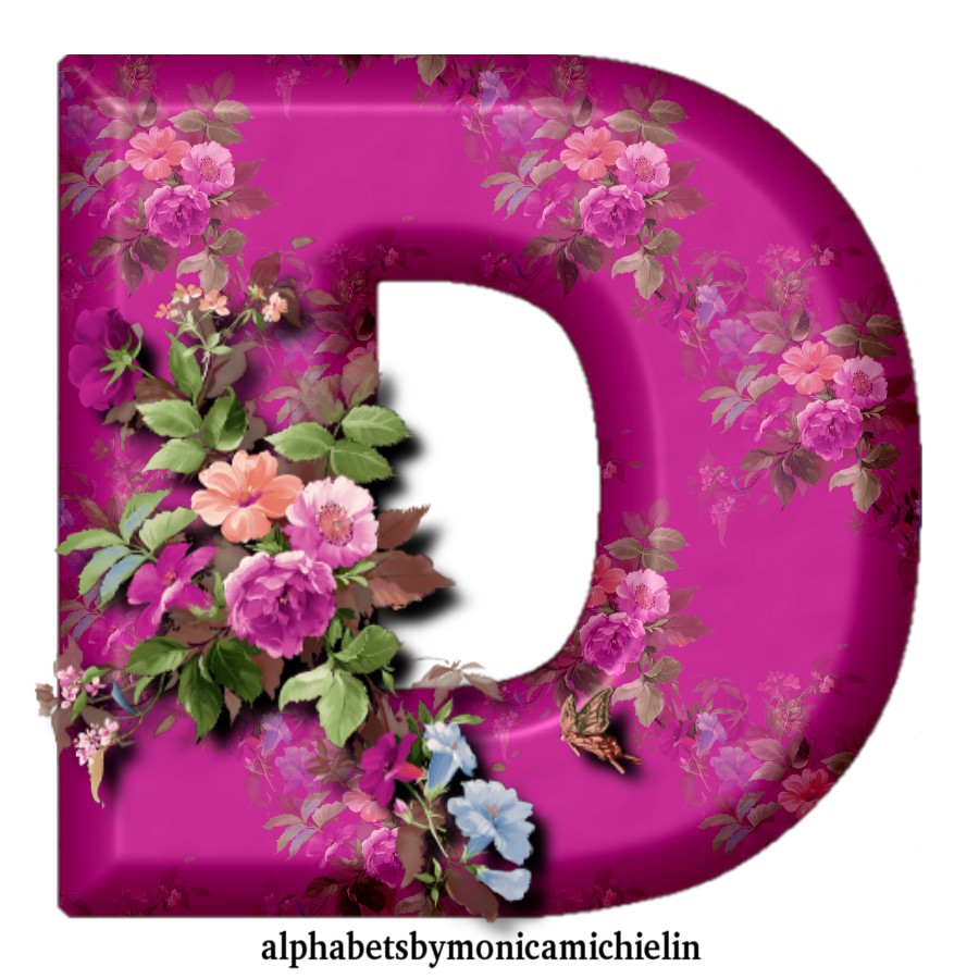 M. Michielin Alphabets: PURPLE FLORAL SPRING ALPHABET AND ICONS PNG