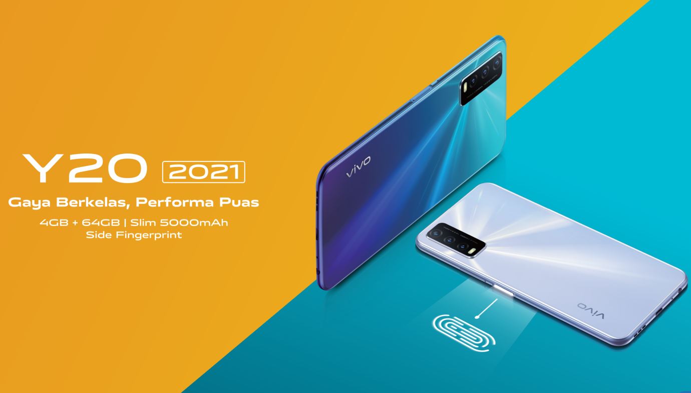 Harga dan Spesifikasi Vivo Y20 2021 RAM 4GB ROM 64GB Terbaru Bertenaga