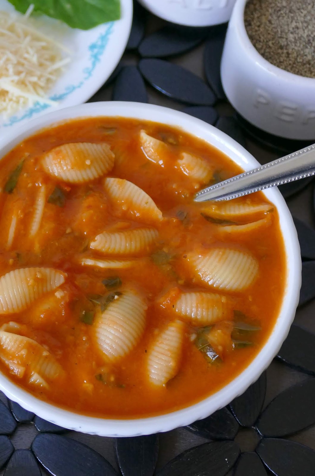 Roasted Tomato, Basil and Garlic Noodle Soup Recipe