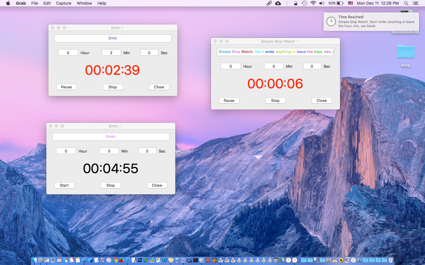 Simple Mac Timer
