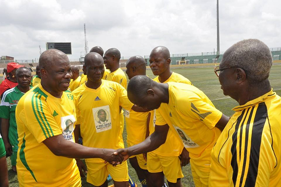 ibikunle amosun playing football