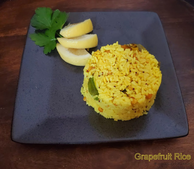 images of Grapefruit Rice / Grapefruit Puliyohara / Grapefruit Puliyodharai /  Variety Rice Recipes