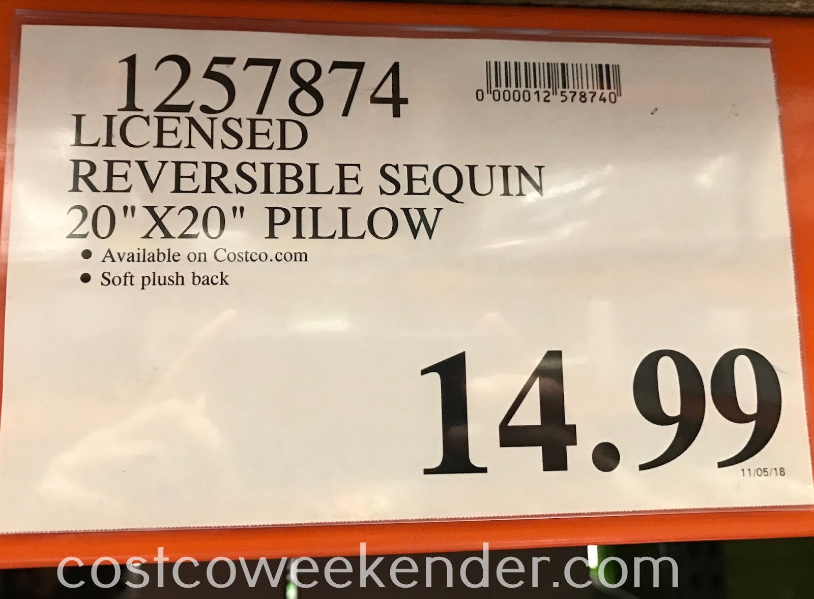 Reversible Sequin Pillow Costco Weekender