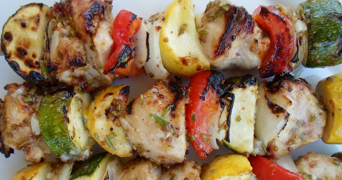 Happier Than A Pig In Mud Honey Mustard Chicken Kabobs with Rosemary