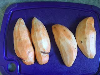peeled sweet potatoes 