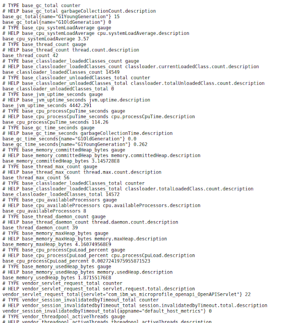 MicroProfile metrics