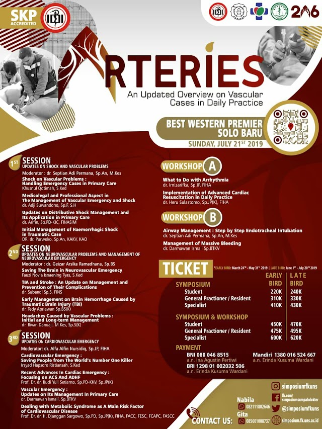 Symposium dan Workshop Arteries *ARTERIES*  An Updated Overview on Vascular Cases in Daily Practices 21 Juli 2019 (SKP IDI)
