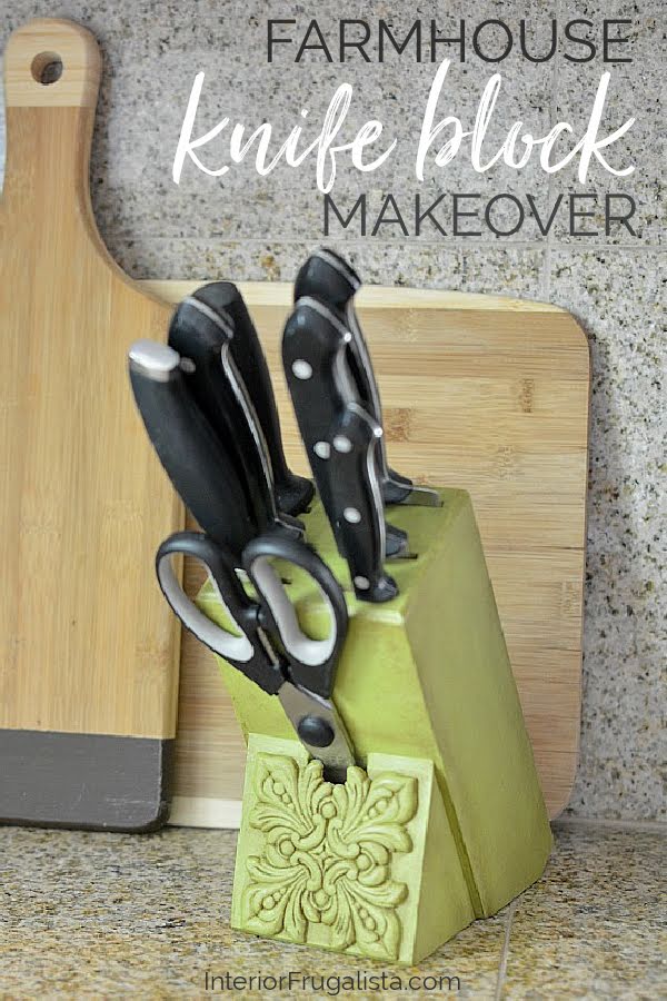 How To Give A Kitchen Knife Block Farmhouse Style - Interior