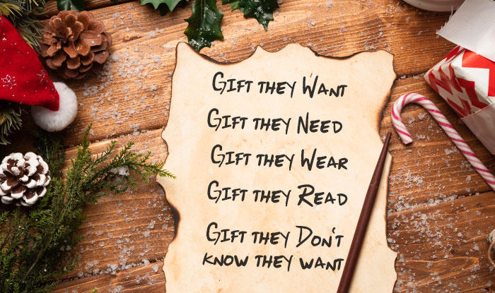 1 gift they want,  1 gift they need,  1 gift they Wear,  1 gift they read,  and 1 gift they don’t know they want  | NeoStopZone