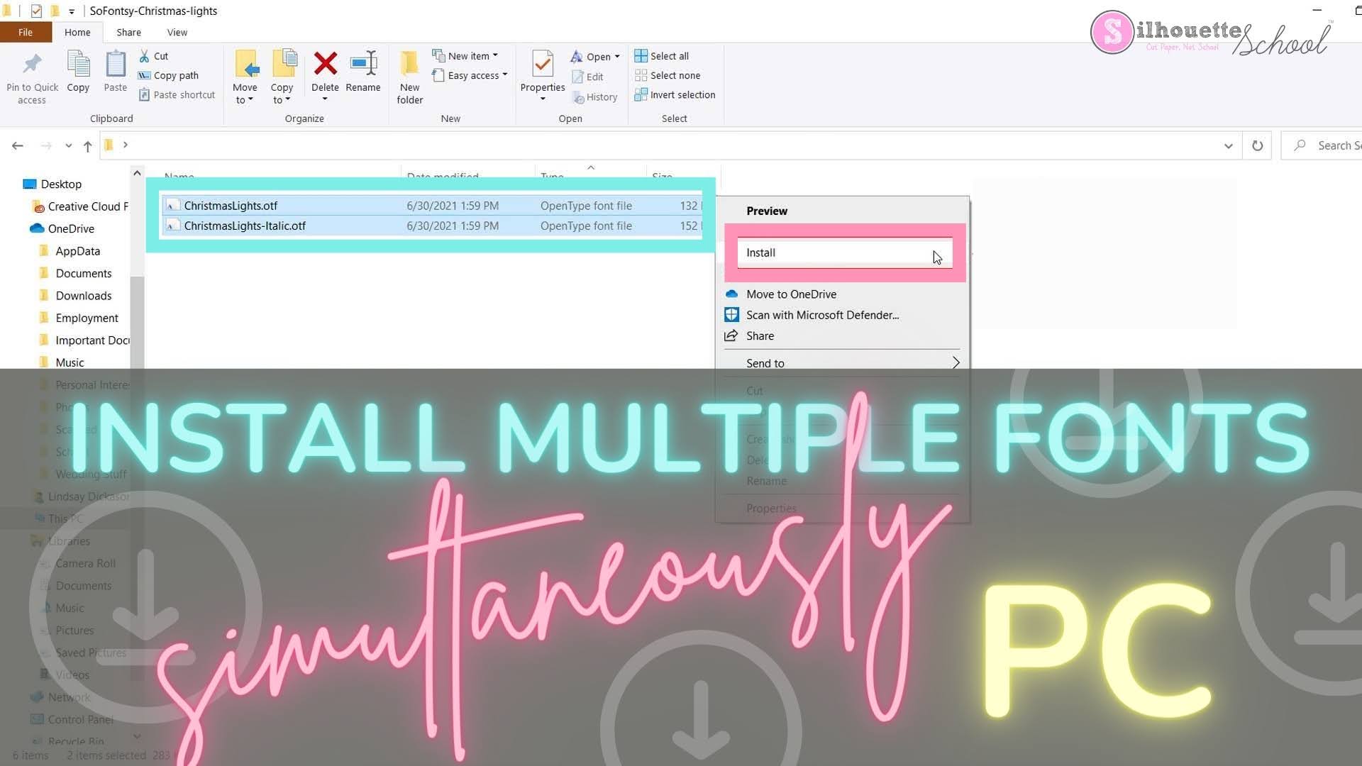 How to Install Multiple Font Styles in Silhouette Studio at The