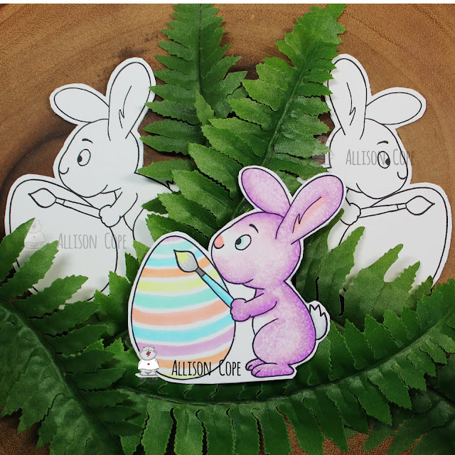 Color Me Easter Bunnies by Allison Cope featuring the "Easter Bunnies Digital Stamp Bundle" from Gerda Steiner Designs