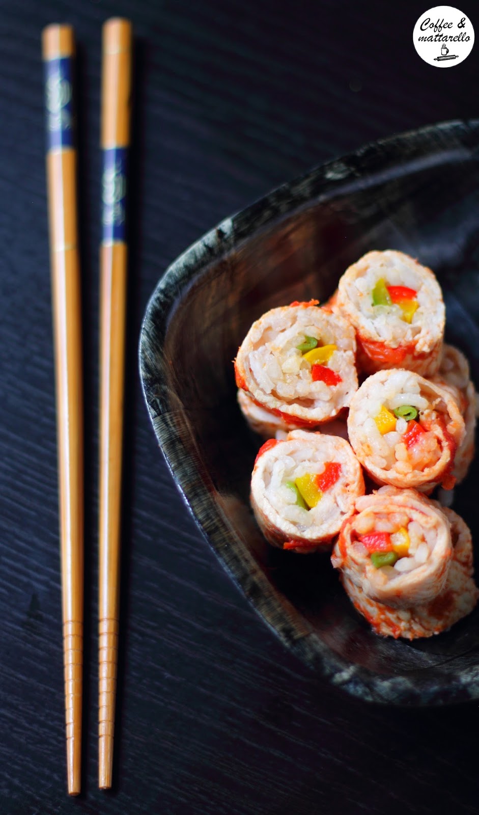#galleriadelsaporecirio: sushi di tacchino ai peperoni