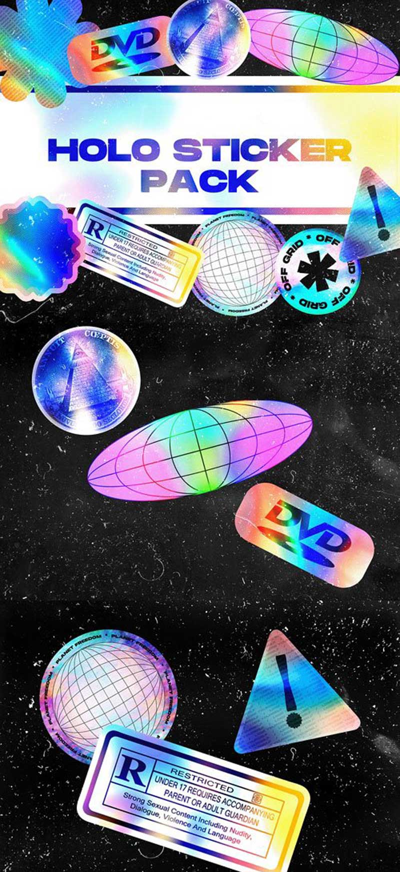 9 Holo Stickers Pack 2