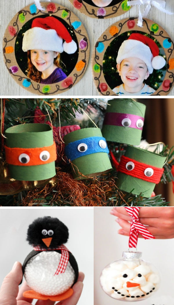 Fun & creative Christmas ornaments for kids to make this holiday season.  I love these craft ideas! #ornamentcraftsforkids #kidmadeornaments #ornamentsdiychristmas #ornamentcrafts #ornamentsforkidstomake #ornamentsdiykids #chrismtascrafts #christmasornaments #growingajeweledrose #activitiesforkids