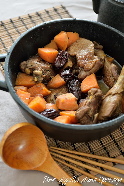 Canard aux patates douces et jujubes, cuisine asiatique