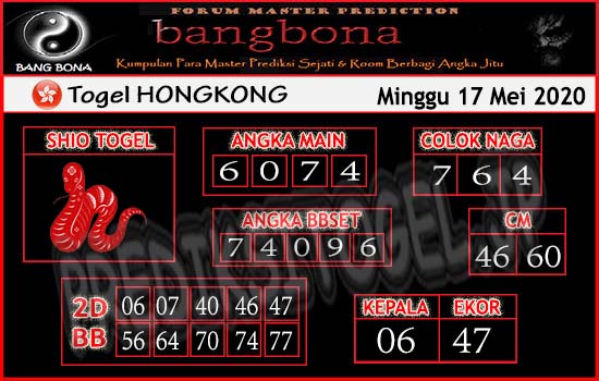 Prediksi Togel Hongkong Minggu 17 Mei 2020 Forum Prediksitogel Jp
