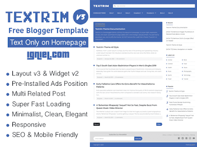 Textrim V3 Template Blogger Redesign Igniel Terbaru