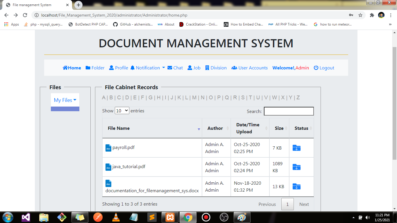 Document Management System Using PHP/MySqli(Object Oriented)