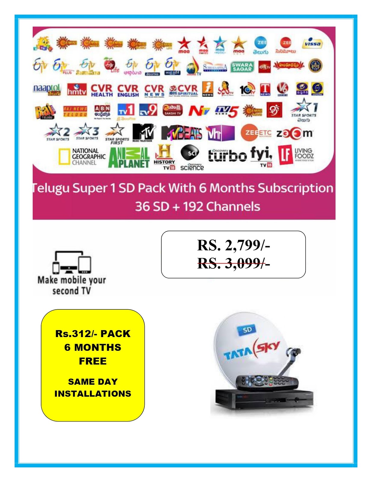 Thalaiva Tata Sky Packages Tamil Price List 2021 Star Sports Tata