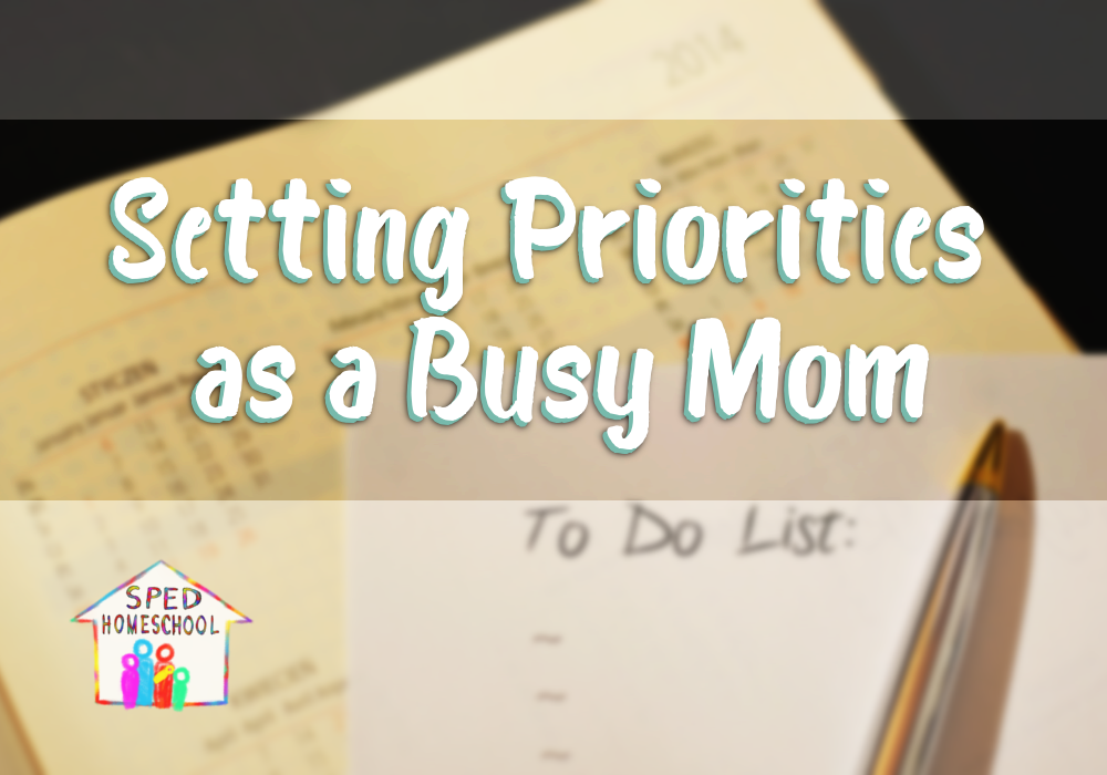 SPED Homeschool: Setting Priorities as a Busy Mom