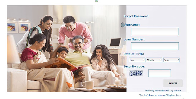 LIC Housing Finance Ltd., - Forget Password - Create new password online