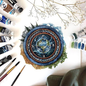09-Compass-Earth-Tiny-Watercolors-Compasses-Light-Bulbs-and-Trees-www-designstack-co