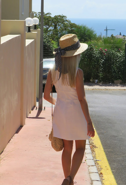 Bandana/lazo multiusos de lunares para sombrero de verano