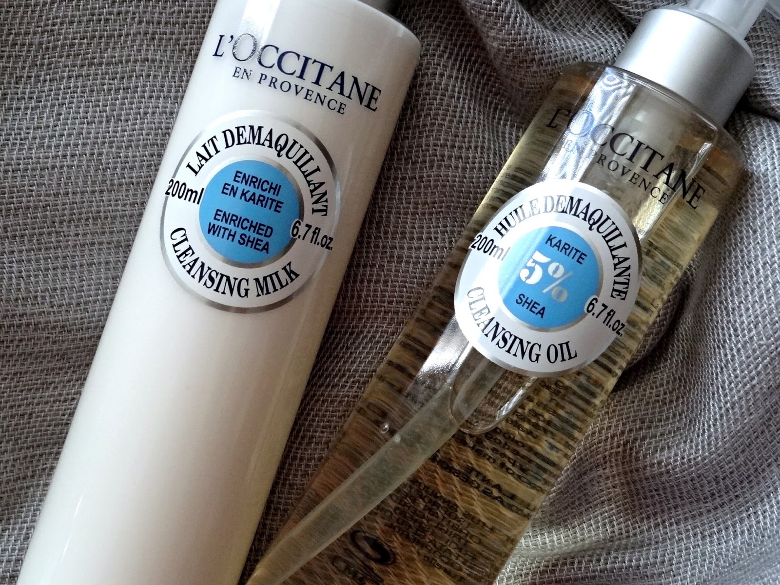 L'Occitane Shea Butter Cleansing Oil and Cleansing Milk Review, Photos