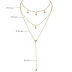 Jovono Gold Star Tassels Choker Necklace Crystal