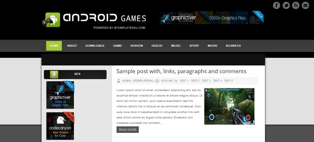 Free Android Games Blogger Template Free Android Games Blogger Template