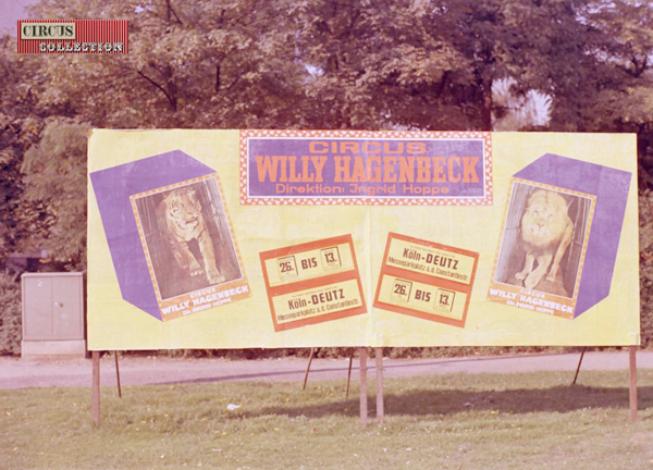 l'affichage du Wiily Hagenbeck Circus 