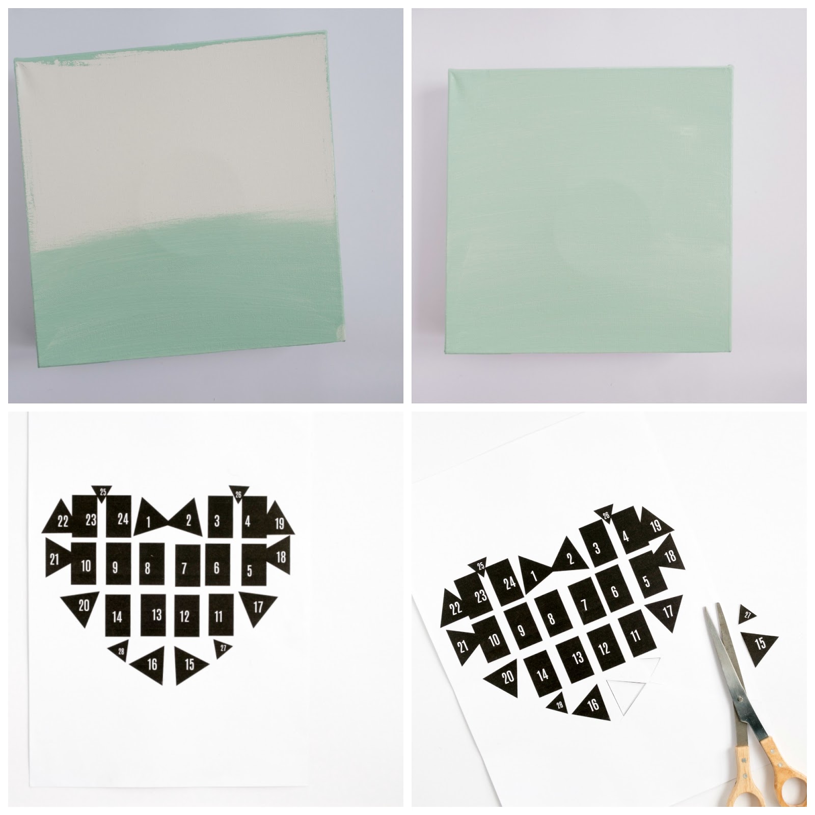 Canvas met een hart als prikbord stap voor stap Canvas met een hart als prikbord stap voor stap