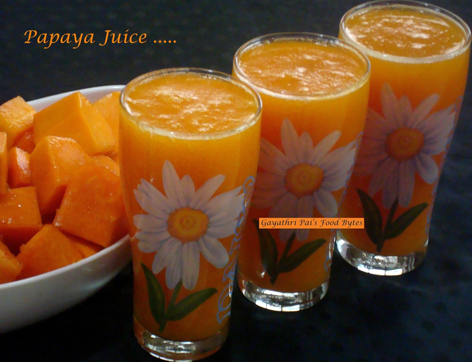Gayathri Pai's Food Bytes Chilled Fresh Papaya Juice.