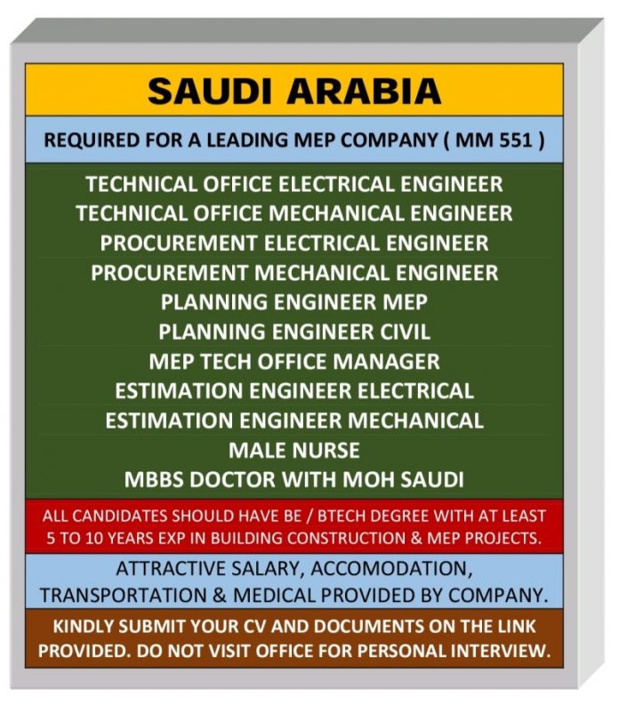 SAUDI JOBS REQUIRED FOR A LEADING COMPANY IN SAUDI Jobs in Gulf