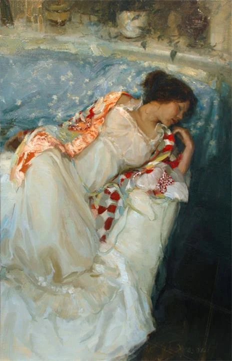 Johanna Harmon 1968 | American Figurative painter | Spring's Warmth