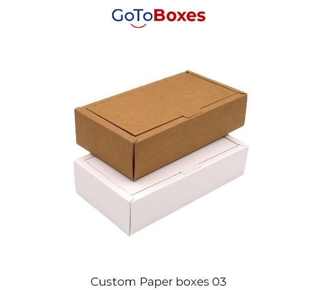 The illustration of Custom Paper Boxes is the source of protection, amusements and, happiness when you get at your desired choice and price. So don&rsquo;t wait and visit GoToBoxes and get free flat shipping of Paper Boxes.