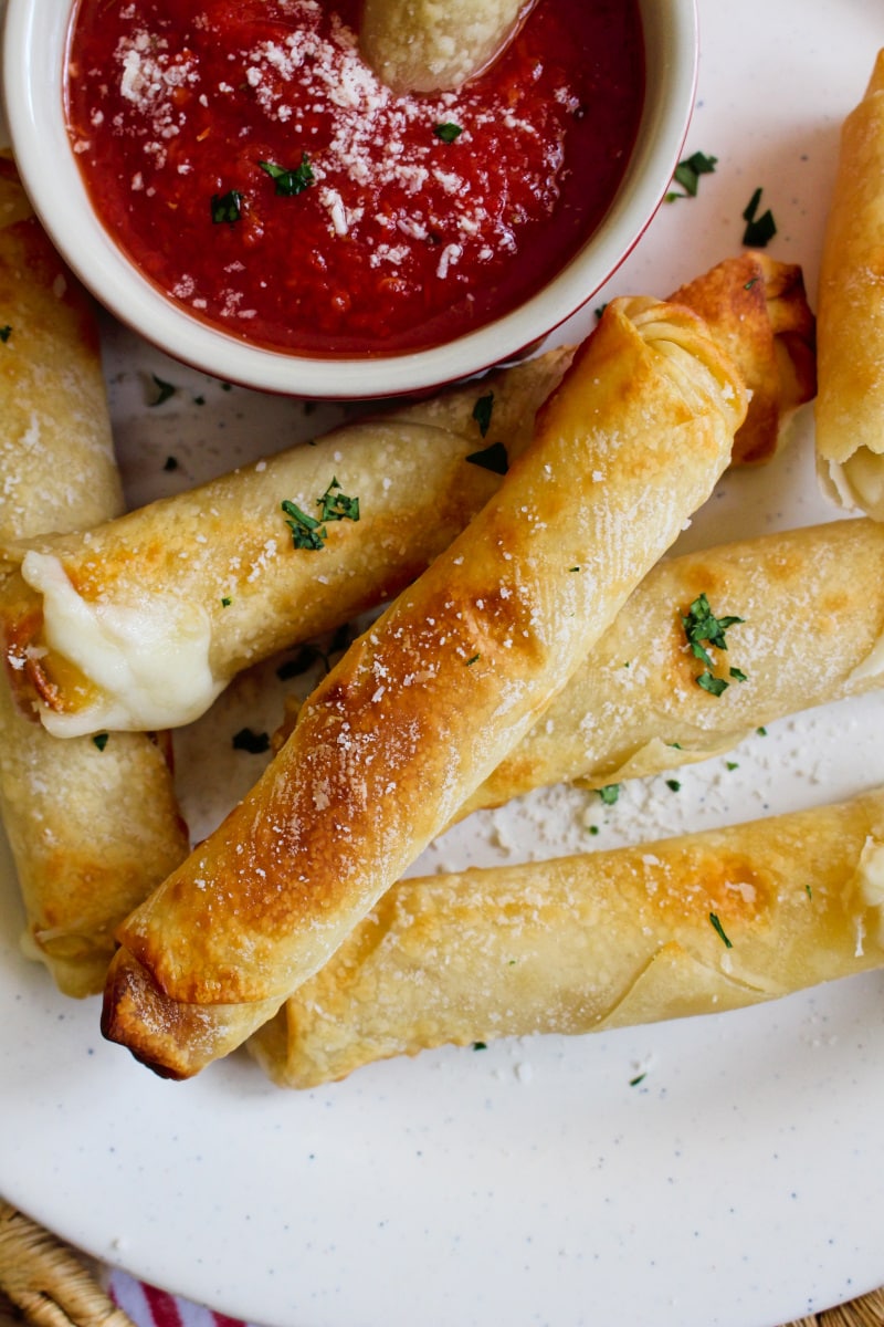 Air Fryer Wonton Mozzarella Sticks | The Two Bite Club