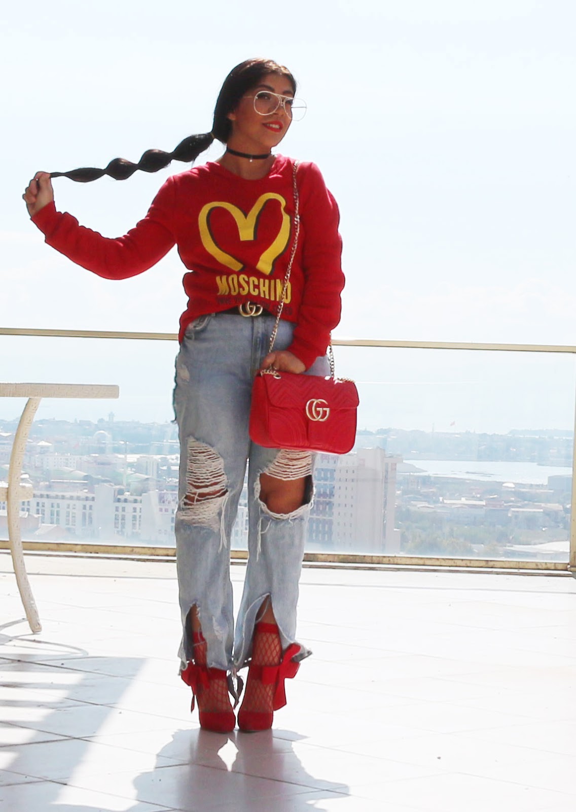 Kirmizi File Corap Rococosh