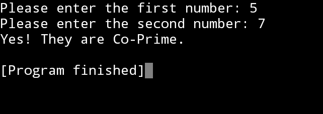 Check if two numbers are Co-Prime or not - Python - BoiCoder
