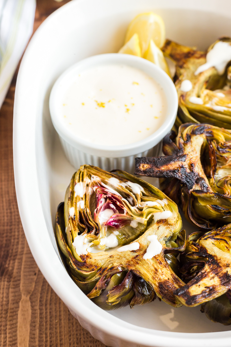 Grilled Artichokes with Lemon Garlic Sauce Bobbi's Kozy Kitchen